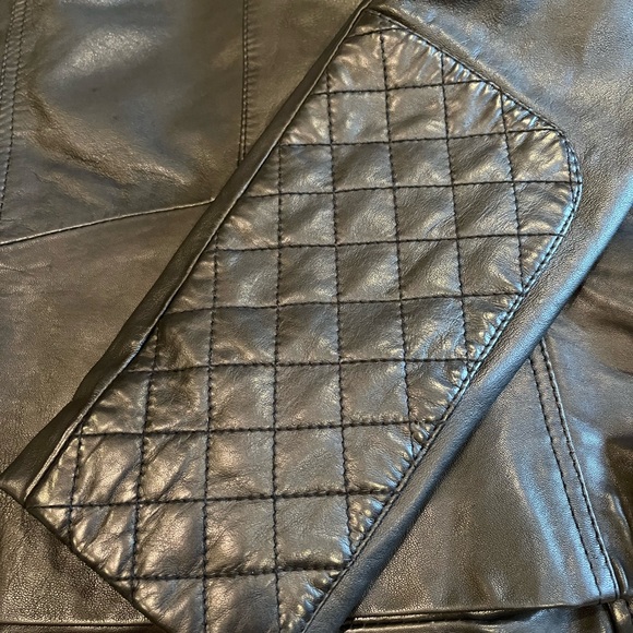 Cole Haan Lambskin Leather Black Jacket - Picture 4 of 8